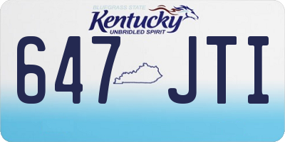 KY license plate 647JTI