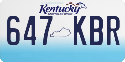 KY license plate 647KBR