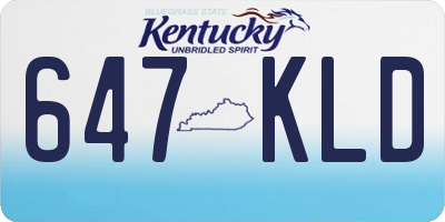 KY license plate 647KLD