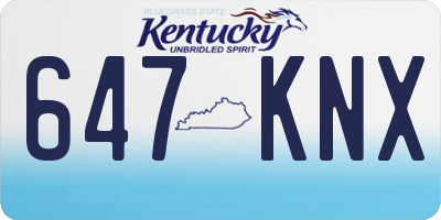 KY license plate 647KNX