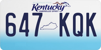 KY license plate 647KQK