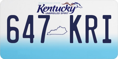 KY license plate 647KRI