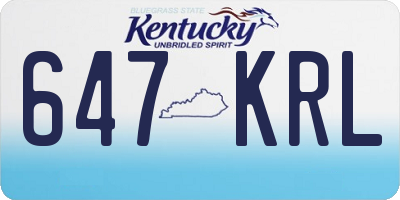 KY license plate 647KRL