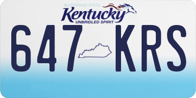KY license plate 647KRS