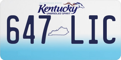 KY license plate 647LIC