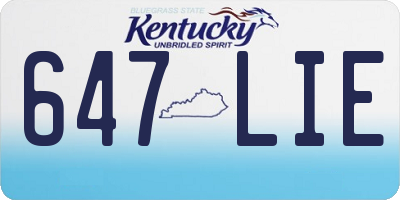 KY license plate 647LIE