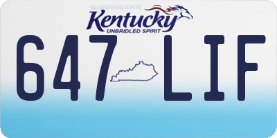 KY license plate 647LIF