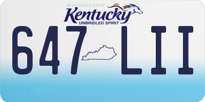 KY license plate 647LII