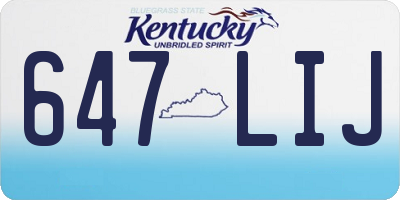 KY license plate 647LIJ