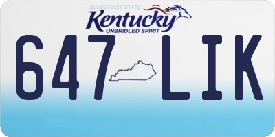 KY license plate 647LIK