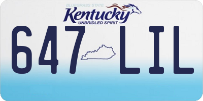 KY license plate 647LIL