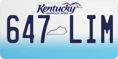 KY license plate 647LIM