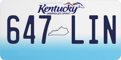 KY license plate 647LIN