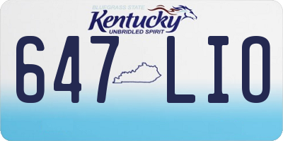 KY license plate 647LIO