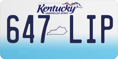 KY license plate 647LIP
