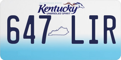 KY license plate 647LIR