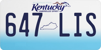 KY license plate 647LIS