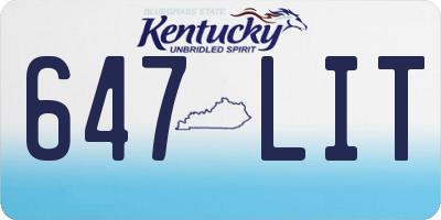KY license plate 647LIT