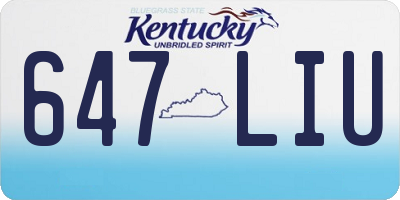 KY license plate 647LIU