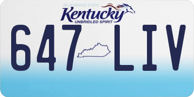 KY license plate 647LIV