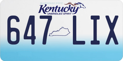 KY license plate 647LIX