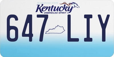 KY license plate 647LIY