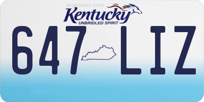 KY license plate 647LIZ