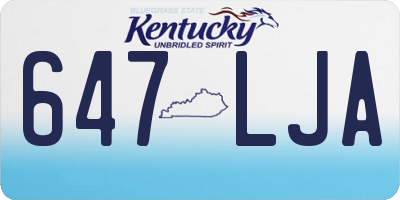 KY license plate 647LJA