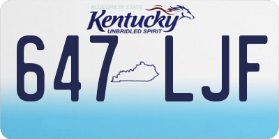 KY license plate 647LJF