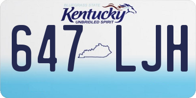 KY license plate 647LJH