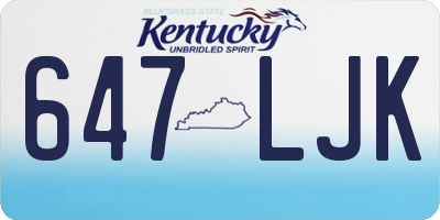 KY license plate 647LJK