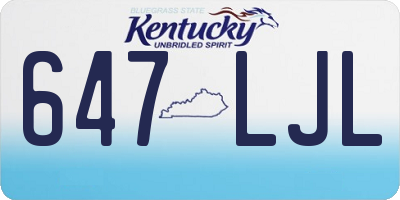 KY license plate 647LJL