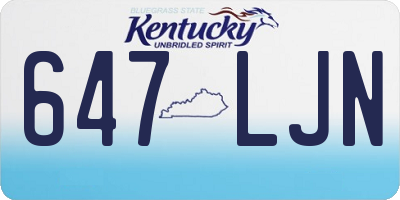 KY license plate 647LJN