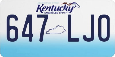 KY license plate 647LJO