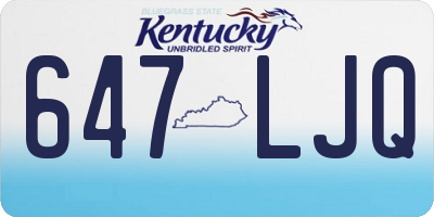 KY license plate 647LJQ
