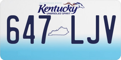 KY license plate 647LJV