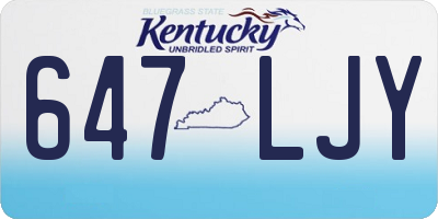KY license plate 647LJY