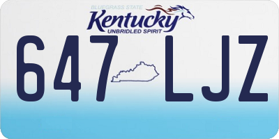 KY license plate 647LJZ
