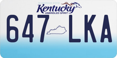 KY license plate 647LKA