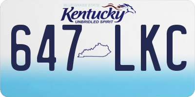 KY license plate 647LKC