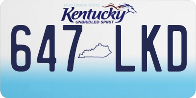 KY license plate 647LKD