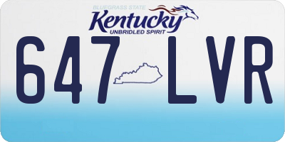KY license plate 647LVR