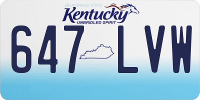 KY license plate 647LVW