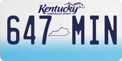 KY license plate 647MIN