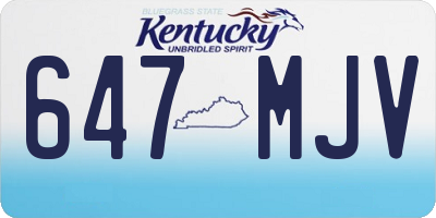 KY license plate 647MJV