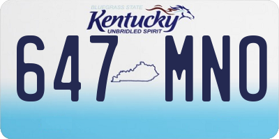 KY license plate 647MNO