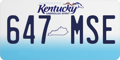 KY license plate 647MSE