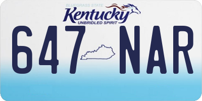 KY license plate 647NAR