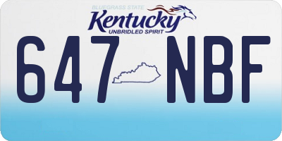 KY license plate 647NBF