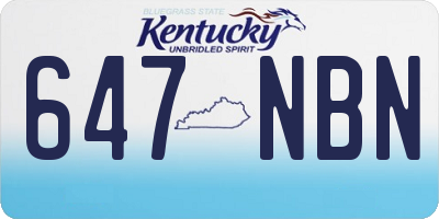 KY license plate 647NBN